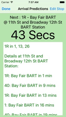 Details for one bus line